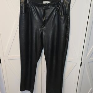 A & Fitch Faux Leather Curvy Straight Leg